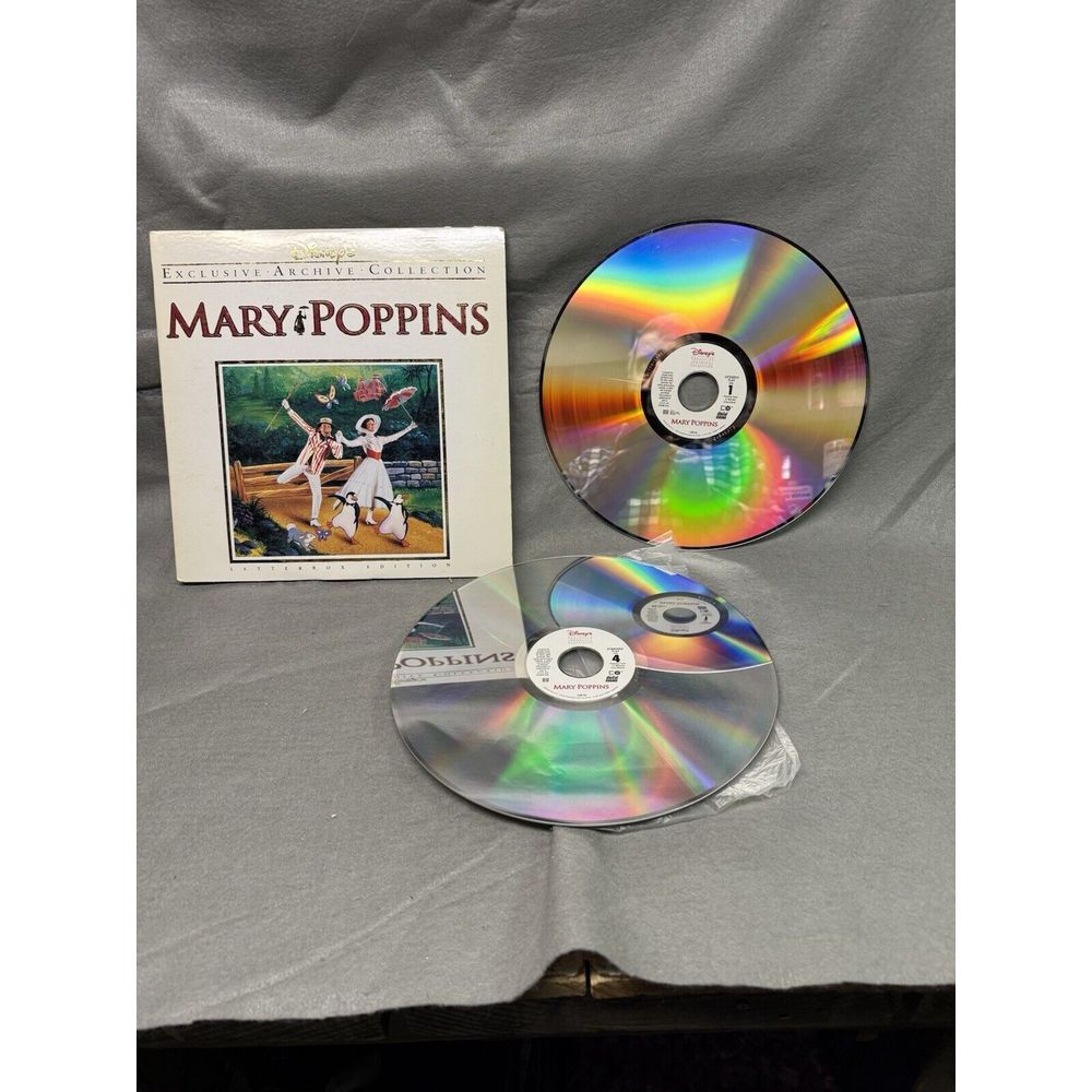 DISNEY'S EXCLUSIVE ARCHIVE COLLECTION 'MARY POPPINS' 2 LASER DISCS LETTERBOX ED.
